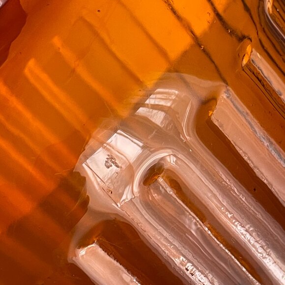 Vintage Amber Yellow Glass Kitchen Storage Jars, Apothecary Style - Large 13" - Picture 10 of 11